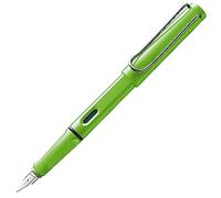 Lamy safari green - Stylo Plume avec grip ergonomique et plume acier poli en taille M - matière plastique robuste ASA - avec cartouche bleue T 10 - Droitier