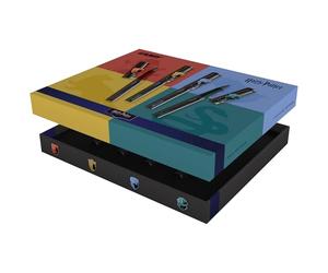 Lamy safari Harry Potter Coffret de 4 stylos - Édition spéciale avec blasons des maisons - Plumes en acier (M) - Prise ergonomique - Avec cartouches d’encre T10 bleue - Pour droitiers