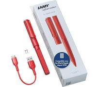 LAMY Safari Note+ Red iPad Pen - Stylet avec détection palmaire, sensibilité à l'inclinaison & poignée Ergonomique - Compatible avec différents modèles d'Ipad - jusqu'à 10 Heures d'autonomie