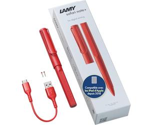 LAMY Safari Note+ Red iPad Pen - Stylet avec détection palmaire, sensibilité à l'inclinaison & poignée Ergonomique - Compatible avec différents modèles d'Ipad - jusqu'à 10 Heures d'autonomie