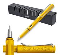 Lamy Safari Stylo plume jaune + gravure gratuite Idéal pour les cadeaux ou l'école (taille M)