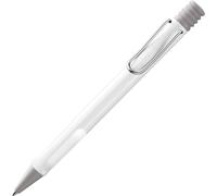 Lamy safari white - Stylo à bille avec grip ergonomique et largeur de trait M - pour une écriture longue et agréable - en plastique robuste ASA - avec recharge grande capacité M 16 en bleu
