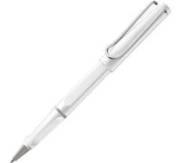 Lamy safari white - Stylo roller avec grip ergonomique et largeur de trait M - pour une écriture longue et agréable - en plastique robuste ASA - avec recharge roller M 63 en bleu