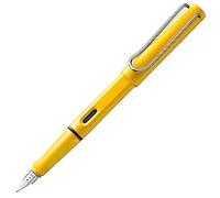 Lamy safari yellow - Stylo Plume avec grip ergonomique et plume acier poli en taille B - matière plastique robuste ASA - avec cartouche bleue T 10 - Droitier
