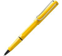 Lamy - Stylo roller Safari Yellow - grip ergonomique, trait M, plastique ASA, recharge M63 bleu