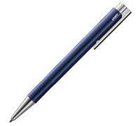LAMY Stylo à bille logo M+ 204 en plastique incassable de couleur bleue avec pointe chromée et poussoir, avec recharge grande capacité Lamy M 16 - Largeur de trait M en bleu