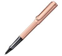 Lamy Stylo roller Lx rosegold - Stylo léger avec grip transparent et ergonomique et largeur de trait M - Corps en aluminium anodisé - Avec recharge roller M 63 à encre noire et étui métallique