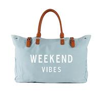 Lamyba Sac fourre-tout de plage pour femme imperméable et résistant au sable, bleu, Large, Weekend Vibes Bleu