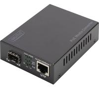 Digitus Convertisseur de média SFP Port – Gbit Ethernet RJ45/SFP 1000Base-LX – Injecteur PoE – Noir