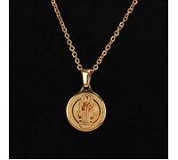 LAN Collier Pendentif Madonna, Collier Saint Benoît Unique en Acier Inoxydable, Bijoux Cadeaux à Porter