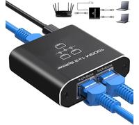 LAN Splitter 1 to 2 1000Mbps Ethernet LAN Splitter Switch 2 Port with Type-C Gigabit Switch Power Cable for Computer,Hub,Switch,Router,Set-Top Box,TV