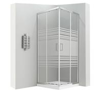LANA Cabine douche H 180 cm porte coulissante Dimensions - 70 x 70 cm, Verre - semi-opaque