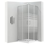 LANA Cabine douche H 180 cm porte coulissante semi-opaque 70 x 70 cm