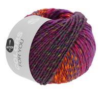 Lana Grossa COLORS FOR YOU 50 g de fil mèche volumineux avec dégradé de couleur 90 m, couleur : 146 - rouge/bleu-violet/cyclame/jaune/foncé/jaune/orange/rouge/bordeaux