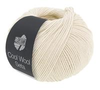LANA GROSSA Cool Wool Seta Cool Wool classique avec teneur en soie Fil à tricoter à la main en 80 % laine vierge (mérinos extra fine) et 20 % soie 50 g de laine pour tricot et crochet 160 m FB 1