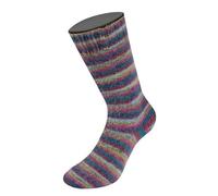 LANA GROSSA Cosy Socks Multi Stripes - Pelucheux et lavable en machine avec effet d'impression spécial - Fil à tricoter à la main en 70 % laine vierge et 30 % polyamide - 100 g de laine pour tricot et