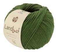 LANA GROSSA Landlust - Coton biologique classique - Certifié Gots - Fil à tricoter à la main en 100 % coton (bio) - 50 g de laine pour tricot et crochet - 115 m - FB 31 vert feuille