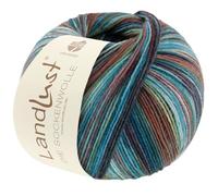LANA GROSSA Landlust Laine pour chaussettes 6 fois | Classiques des chaussettes imprimées et lavables en machine | Fil à tricoter à la main en 80 % laine vierge (mérinos) et 20 % polyamide | 150 g de