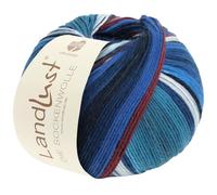 LANA GROSSA Landlust Laine pour chaussettes 6 fois | Classiques des chaussettes imprimées et lavables en machine | Fil à tricoter à la main en 80 % laine vierge (mérinos) et 20 % polyamide | 150 g de