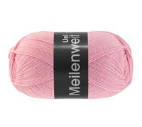 Lana Grossa MEILENWEIT 100 g de laine unie pour chaussettes 4 brins dans des couleurs unies, 420 m, couleur : 1394 - Rose