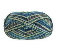 Lana Grossa MEILENWEIT PICCATA Chaussettes classiques 100 g, lavables en machine, extra résistantes, couleur : 4805 - Vert foncé/écru/gris clair/jade/violet/bleu turquoise/orchidée