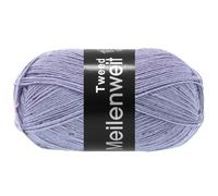 Lana Grossa MEILENWEIT TWEED Pelote de laine pour chaussettes 4 fois 100 g avec picots en tweed 420 m, couleur : 180 - bleu-violet