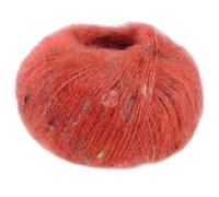 LANA GROSSA Natural Superkid Tweed - FB627 - Fil de dentelle fin en 60 % mohair Superkid avec 30 % soie, 7 % coton, 3 % polyester et picots en tweed délicats - 25 g - Pour tricot et crochet - 200 m