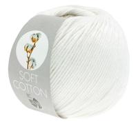 LANA GROSSA Soft Cotton FB10 Fil de coton doux avec teneur en microfibre moderne, fil à tricoter à la main en 70 % coton et 30 % polyacrylique, 50 g de laine pour tricot et crochet, 140 m