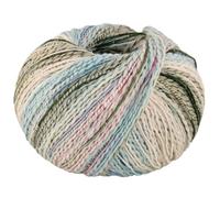 LANA GROSSA Torto Fil à effet coton avec double effet de couleur, irrégulier avec fil brillant, fil à tricoter à la main, 90 % coton et 10 % polyamide, 50 g de laine pour tricot et crochet - 120 m de