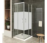 LANA+ Porte de douche d'angle coulissante H 180 cm verre transparent 70 x 100 cm