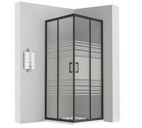 LANABLACK Cabine douche H 180 cm porte coulissante Dimensions - 90 x 90 cm, Verre - semi-opaque