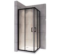LANABLACK Cabine douche H 185 cm porte coulissante Dimensions - 70 x 70 cm, Verre - transparent