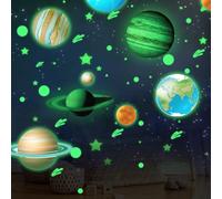 LANAFAY Etoiles Phosphorescentes Plafond, 9 Planètes+435 Étoiles Points Autocollants Lumineux, Stickers Muraux Enfant Fluorescents, Etoile Fluorescente pour Enfants Fille Garçons Chambres