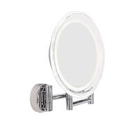 Lanaform Miroir mural LA131007 – 1 face grossissante x10, éclairage LED, gris