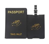 LANANAI Porte-passeport anti-magnétique avec fente pour carte de vol avec étiquette de bagage en cuir pour avion passeport livre, Noir , 10 x 13.9 cm, Décontracté