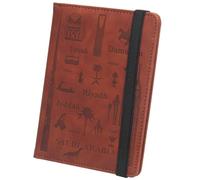 LANANAI Porte-passeport anti-magnétique pour le Moyen-Orient Arabie Saoudite - Ensemble de carnet de passeport - Architecture du Qatar, marron, 10.7 x 14.8 cm, Décontracté