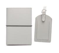 LANANAI Porte-passeport, porte-bagages, carte d'identité, organiseur de passeport en cuir, sangle en caoutchouc, carnet de passeport, gris, 10 x 14 cm, Décontracté