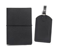 LANANAI Porte-passeport, porte-bagages, carte d'identité, organiseur de passeport en cuir, sangle en caoutchouc, carnet de passeport, Noir , 10 x 14 cm, Décontracté