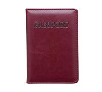 LANANAI Sac de passeport fin pour passeport de voyage simple pour livre, livre, ticket de transport, couverture ultra fine, rouge vin, 9.8 x 14 cm, Décontracté