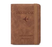 LANANAI Sac de passeport, sac de rangement pour carte d'identité, étui de protection pour billet d'avion à l'étranger, porte-cartes de voyage, marron, 11 x 1.5 x 14.8 cm, Décontracté