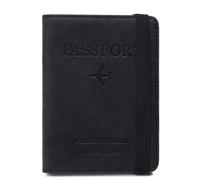 LANANAI Sac de passeport, sac de rangement pour carte d'identité, étui de protection pour billet d'avion à l'étranger, porte-cartes de voyage, Noir , 11 x 1.5 x 14.8 cm, Décontracté