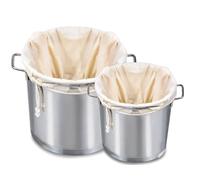 LANANUVO 2 Pièces Sacs de Brassage Coton, Réutilisable Filtrante avec Cordon Sac de Filtration Poche Sacs Filtrants Blancs pour Vin, Bière, Filtre pour Bière, Vin, Yaourt, Café, Fruits（20x30/40x46