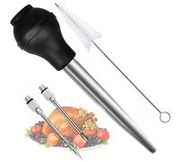 LANANUVO Seringues à Rôtir en 304 Acier INOX, Poires à Sauce Seringue Alimentaire Aiguille d'Injection avec Brosse de Nettoyage pour Cuisson