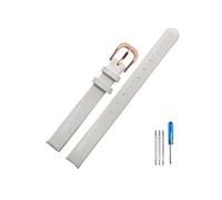 LANAPPTLTG Bracelet de montre en cuir CK for femmes, compatible for les modèles K431, K432, 3209 et K436, for boucle ardillon en acier inoxydable massif brillant, 10 mm(White(YG)-Rose)