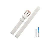 LANAPPTLTG Bracelet de montre en cuir CK for femmes, compatible for les modèles K431, K432, 3209 et K436, for boucle ardillon en acier inoxydable massif brillant, 10 mm(White(LG)-Rose)