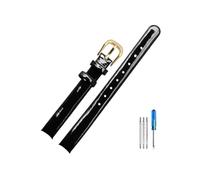LANAPPTLTG Bracelet de montre en cuir CK for femmes, compatible for les modèles K431, K432, 3209 et K436, for boucle ardillon en acier inoxydable massif brillant, 10 mm(Black(LG)-Golden)