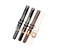 LANAPPTLTG Bracelet de montre en cuir CK for femmes, compatible for les modèles K431, K432, 3209 et K436, for boucle ardillon en acier inoxydable massif brillant, 10 mm(Brown(LG)-Steel)