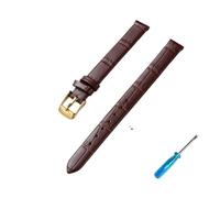 LANAPPTLTG Bracelet de montre en cuir for femme (8 mm, 10 mm, 12 mm, 14 mm, 16 mm, 18 mm, 20 mm)(Brown-gold,20mm)