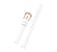 LANAPPTLTG Bracelet de montre en cuir glacé for femme, compatible for les bracelets de montre Longines Waltz Series L2.304, 305, 306 et 307(White-rose gold,9mm)