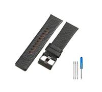 LANAPPTLTG Bracelet de montre respirant à motif Litchi N26, 28mm, adapté au Diesel Dz7313 Dz7322 7257 Dz4323 série 1657(Black-Black-K3,26mm)